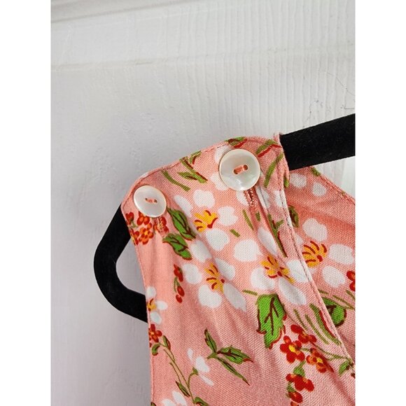 Floral Pink Sleeveless Dress - Picture 4 of 7